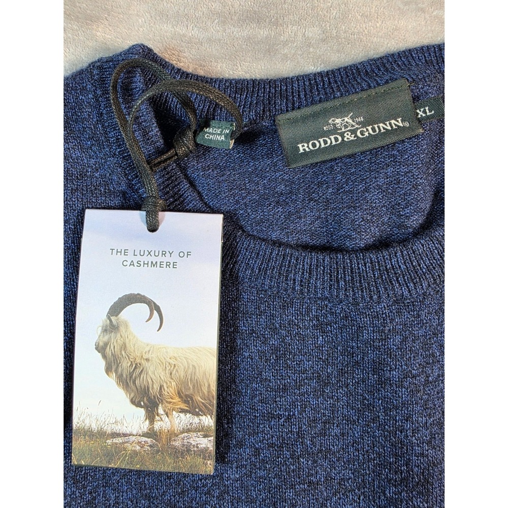 Rodd & Gunn Sweater Mens XL Blue Cashmere Merino Wool Blend Crewneck Pullover - Picture 2 of 6